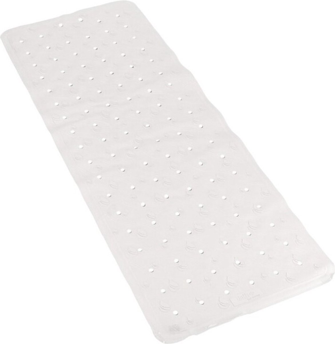 Witte anti-slip badmat 35 x 97 cm rechthoekig - Badkuip mat - Grip mat voor in douche of bad