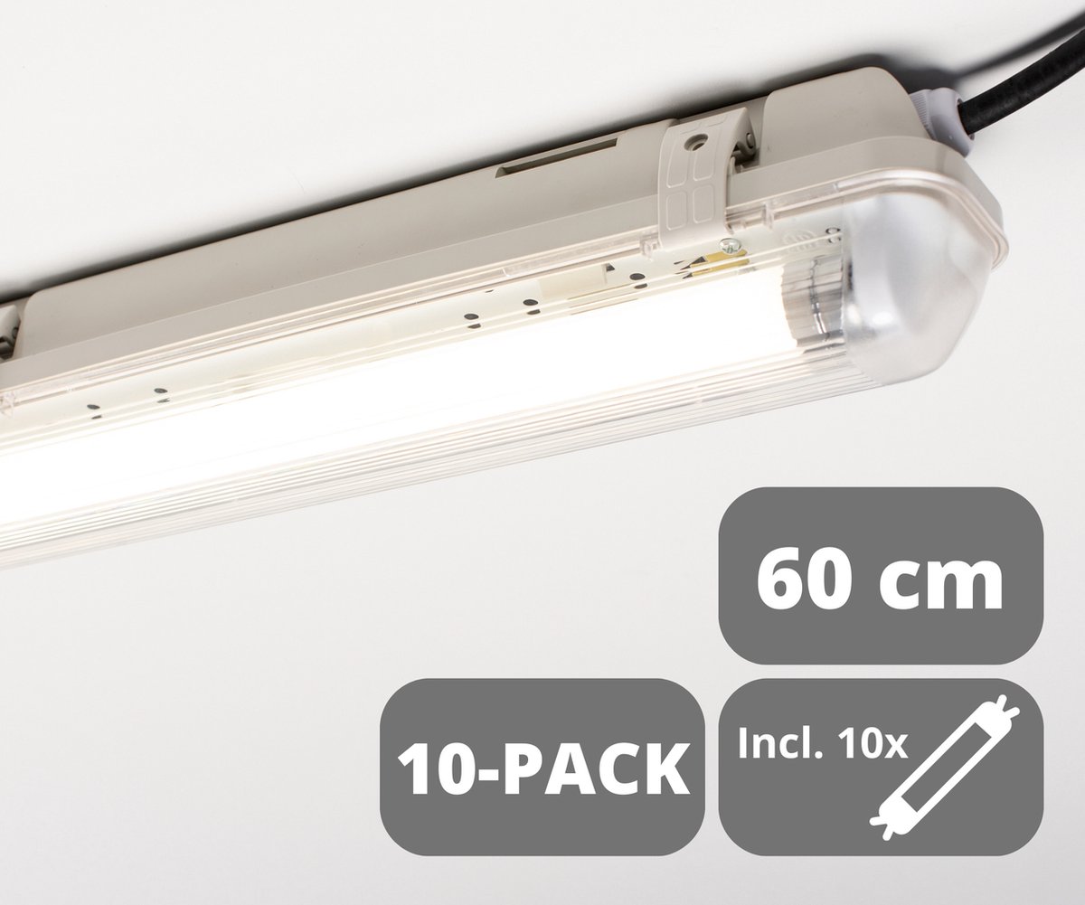 EasyFix LED TL Verlichting set 60 cm - Indoor / outdoor - Voordeelverpakking - 4000K - IP65 - 10 stuks