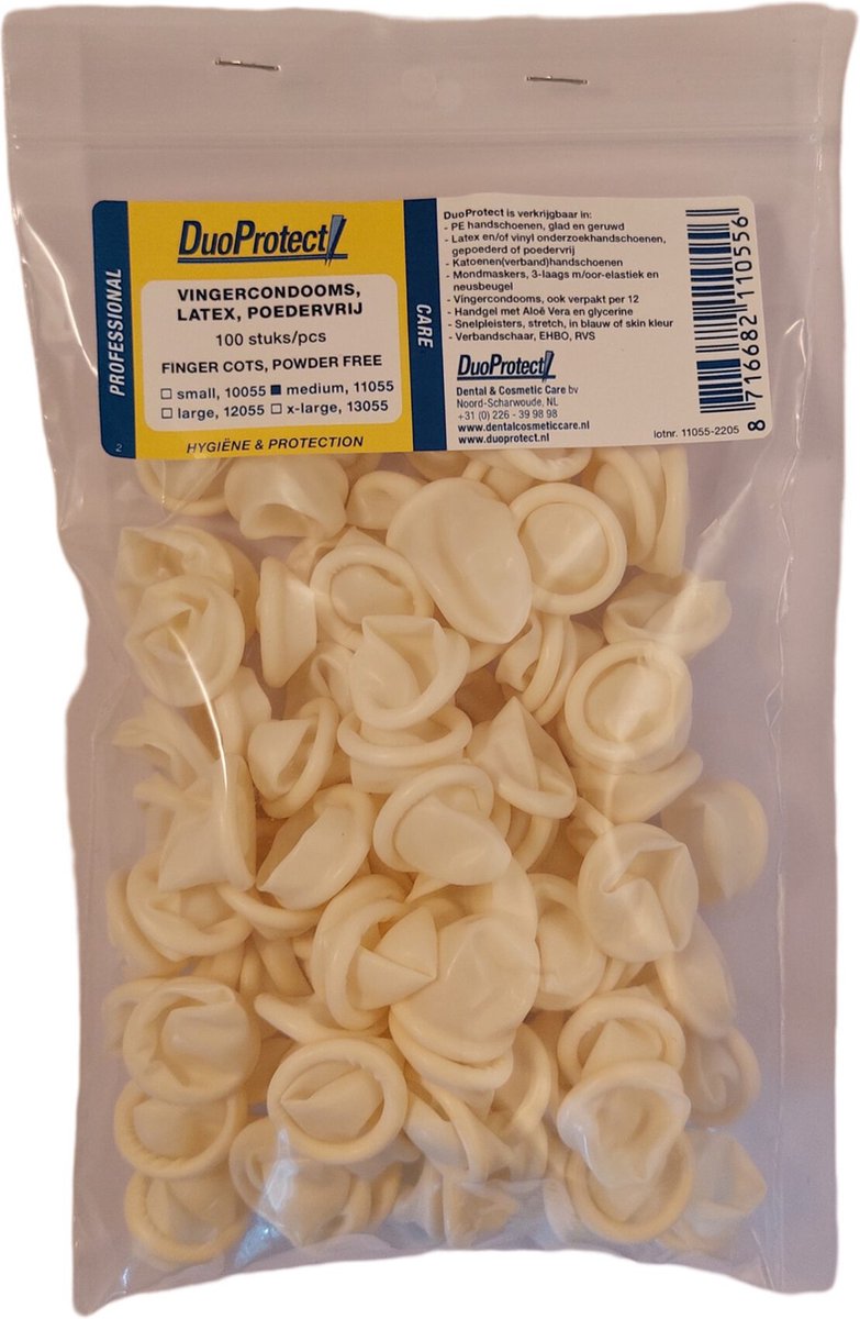Duoprotect Vingercondoom maat M 100 Stuks