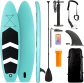 Planche SUP Zonovi - Max. 150KG - Paddle Opblaasbaar - Set Complet - Stand Up Paddle Boards - 320X80cm - Turquoise/ Zwart
