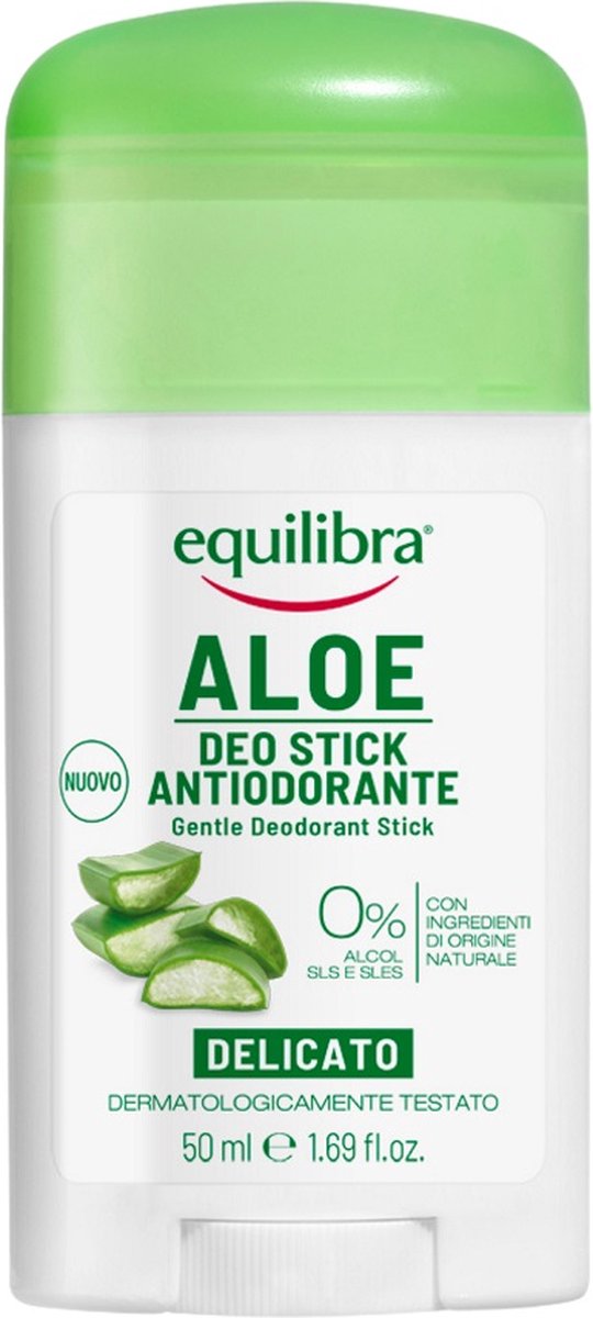 Equilibra Aloe Vera Deodorant - 50ml - Delicaat Deodorant Vrouw met Natuurlijke Bescherming Zonder SLS - SLES - Alcohol