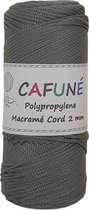 Polypropyleen Macrame koord - 2mm - Middelgrijs - PP4 - Haken - Macramé - Paracord - Polyester