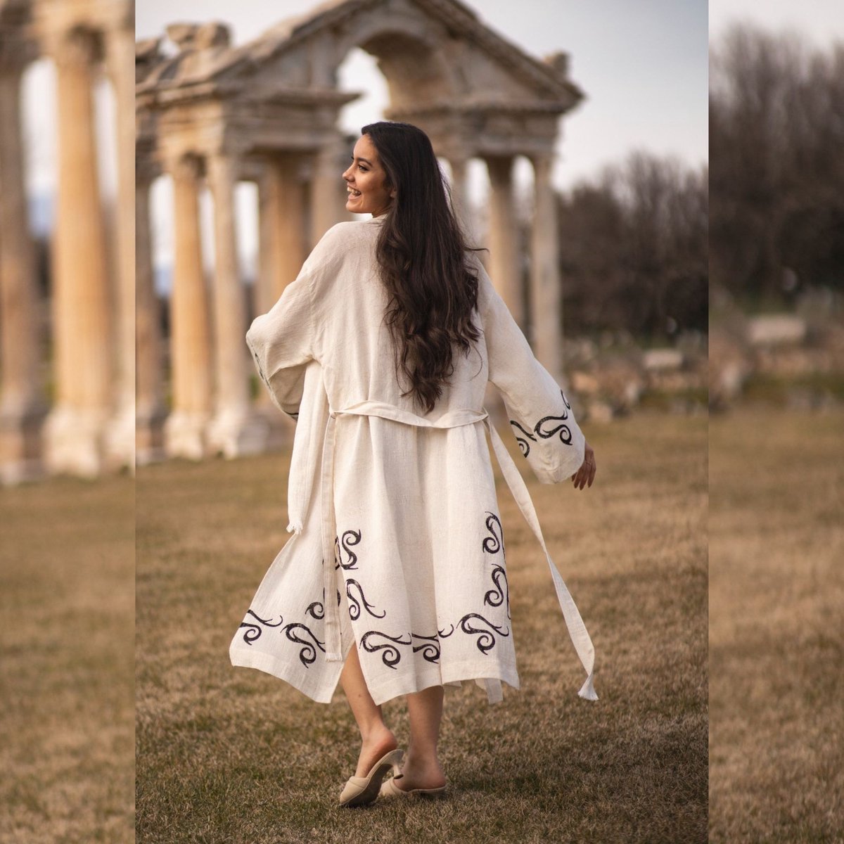 Dames Casual Met Korte Mouwen Aan De Zijkant Gesplitste Knoop Lange Kimonos Vest