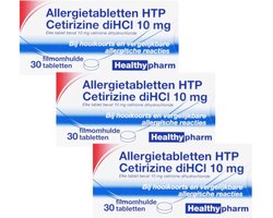 Healthypharm Allergietabletten HTP Cetirizine diHCI 10 mg - 3 x 30 tabletten
