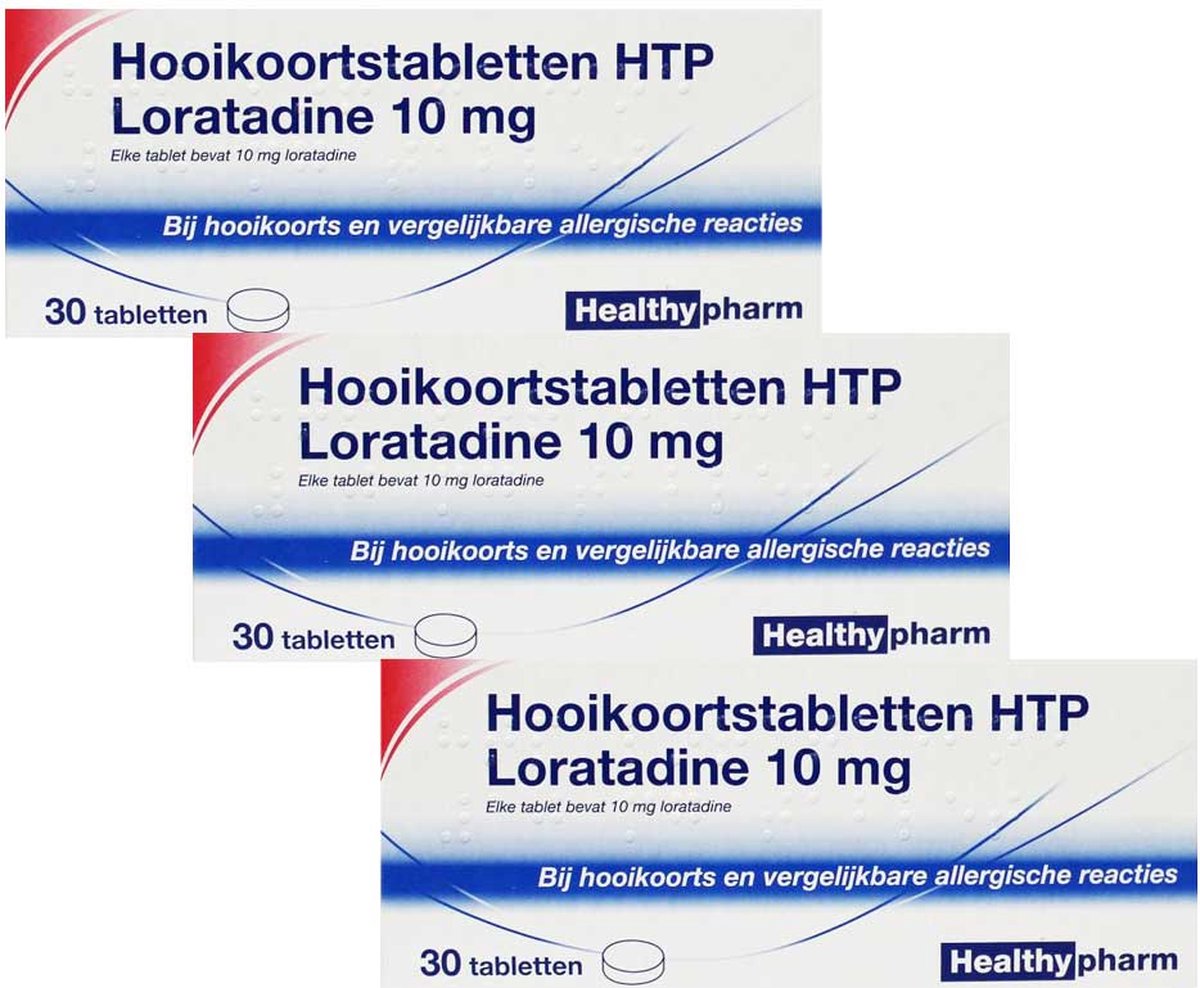 Healthypharm Hooikoortstabletten HTP Loratadine 10 mg - 3 x 30 tabletten - Healthypharm