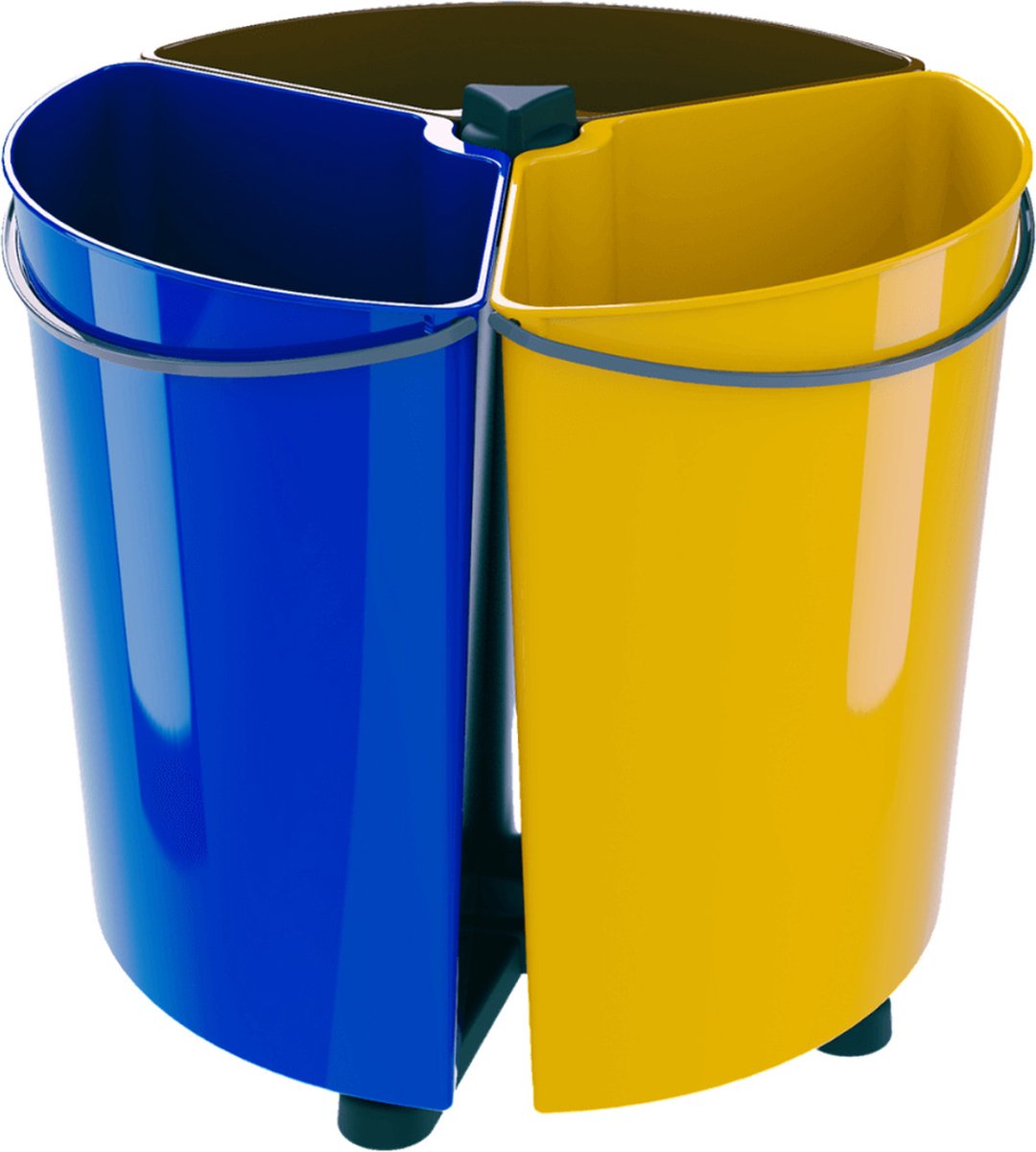 ECOBIN - Roterende afvalbak / Prullenbak - 3x 11,7L