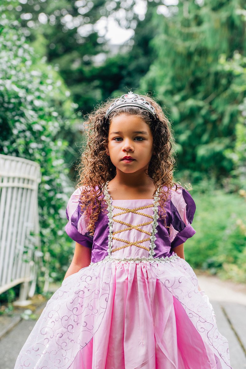 Het Betere Merk - Prinsessenjurk meisje - Roze / Paarse jurk - maat 122/128 - Verkleedkleding meisje - Kroon - Tiara - Carnavalskleding Kind - Kleed - Lange handschoenen — afbeelding 7