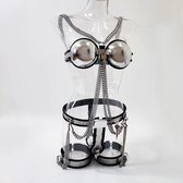 Prolink Novelties® - Chastity set Waist Belt - voor vrouwen - BDSM - bestaande uit 3 delen - stainless steel