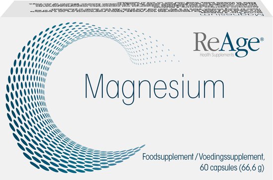 ReAge Magnesium - 60 capsules - Magnesium Tabletten - Magnesium Bisglycinaat - Vermoeidheid, Spieren (spierkrampen) en Zenuwen - Botten - Energie - Slaap - Hoogwaardige Formule met Bisglycinaat- Voor mannen én vrouwen -