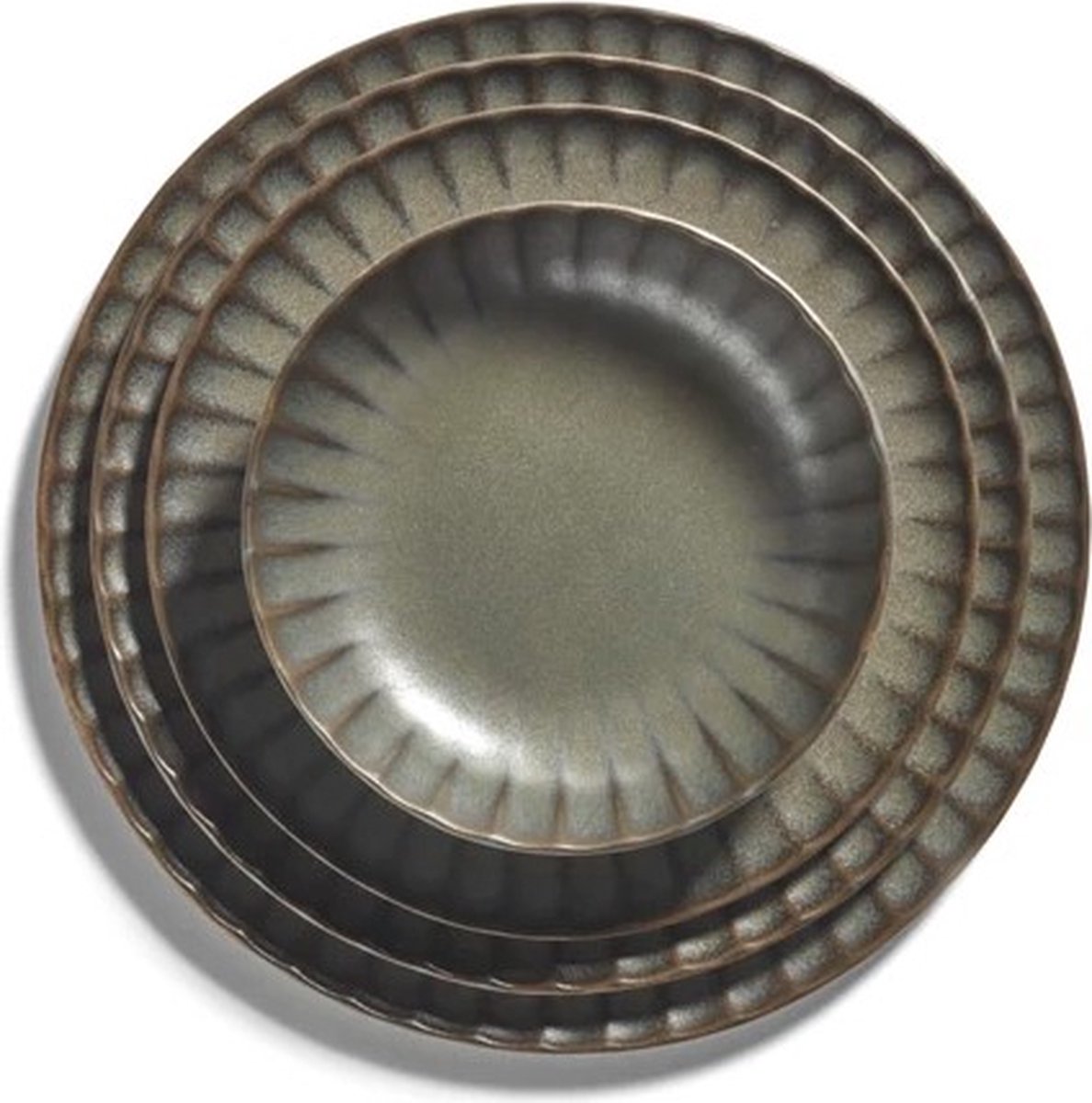Serax Sergio Herman Inku diep bord / schaal D19cm groen