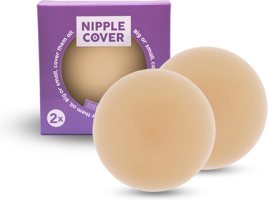 Inodes herbruikbare nipple covers - zelfklevende tepelcovers - siliconen tepelplakkers - nipplecovers huidskleur beige
