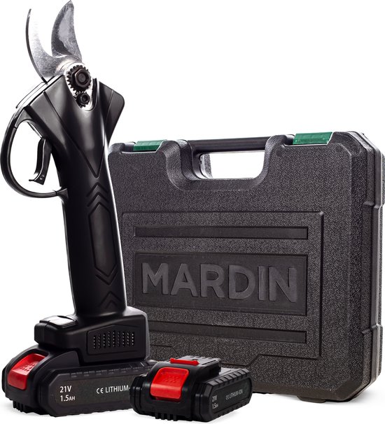 Mardin - Elektrische Snoeischaar - Inclusief Koffer - 2 Accu's - Zwart