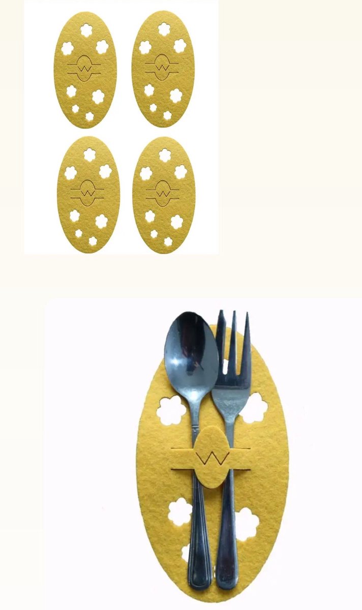 Akyol - Bestekhouder Pasen - 4 stuks - Bestek Hoesjes - Tafel Houders - Paas Decoratie - Versiering - konijn - goudkleurig bestekhouders - Paasdag - ei - Kippen - bestekhouder dieren