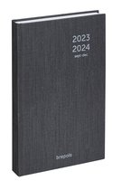 Brepols agenda 2024 - KASHMIR - Saturnus 16M - Dagoverzicht - Zwart - 13,3 x 20,8 cm
