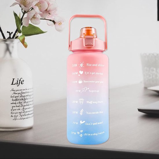 Gourde Motivation 500ml KollyKolla - Avec Marqueur De Temps, Filtre à Fruits, étanche - Pour Sport, école, Bureau