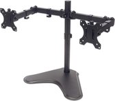 MH LCD Monitor Pole, For Two Monitors, Two Hinges, Free Standing Mount, Black, Retail Box