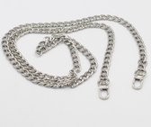 100 cm lange ketting met Sluitingen (1 ring is 10mm lang-en 5mm hoog),accessoire voor handgemaakte tas, schoudertasketting, portemonnee, handtas, enz. kleur ZILVER