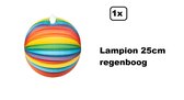 Lampion regenboog 25cm - festival thema feest verjaardag party papier BBQ strand licht fun