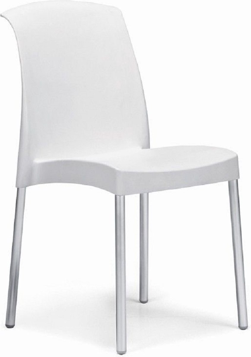 Kantinestoel Jenny. Mooie designstoel, tuinstoel. Leverbaar in ivoor. 5 Jaar garantie! Verpakt per 6 stuks!