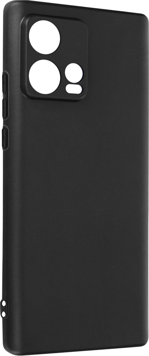 Geschikt voor Motorola Edge 30 Ultra siliconen hoes Matte afwerking antivlek zwart