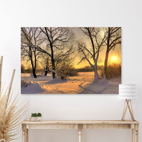 Plexiglas Schilderij Winterse Zonsondergang