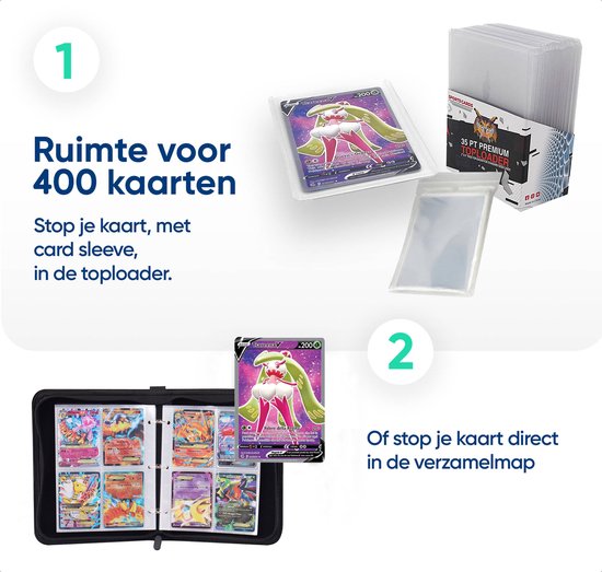 Verzamelmap met toploaders en card sleeves verzamelmap geschikt voor
