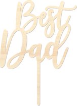 Houten caketopper / taarttopper - Best Dad - Taart / Cake topper op bestelling gemaakt