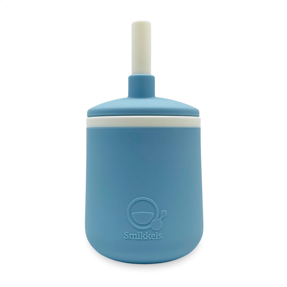 Goedkoopste Smikkels - Siliconen kinderbeker - Veilige Drinkbeker - Oefenbeker - Rietjesbeker - Duurzaam - Peuter - Baby - Blauw