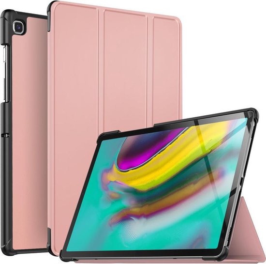 zone Verward Ziektecijfers Samsung Galaxy Tab S5e Tri-Fold Hoesje Roze Goud | bol.com