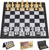 Afbeelding van het spelletje magnetisch schaakspel, high-end draagbare schaakbord, rijst schaakbordset, traditioneel dametactisch strategiespel voor kinderen / volwassenen (25 x 25 cm)