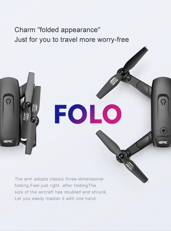 LUXWALLET SG Starter - 30Km/h - HD Camera - 1.3 Megapixel 960P - Geen vliegbewijs - FPV - Drone - Quadcopter - Beginner Drone - RC + 2x Accu