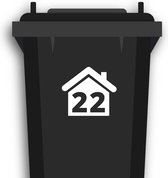 Container stickers huisnummer | Kliko sticker voordeelset | Cijfer stickers weerbestendige | containerstickers | 20x22cm