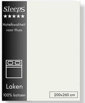 Sleeps Lakens Katoen Ivoor - 2 Persoons 200 x 260 cm - 100% Katoen - Hoogwaardig Hotelkwaliteit - Heerlijk Zacht