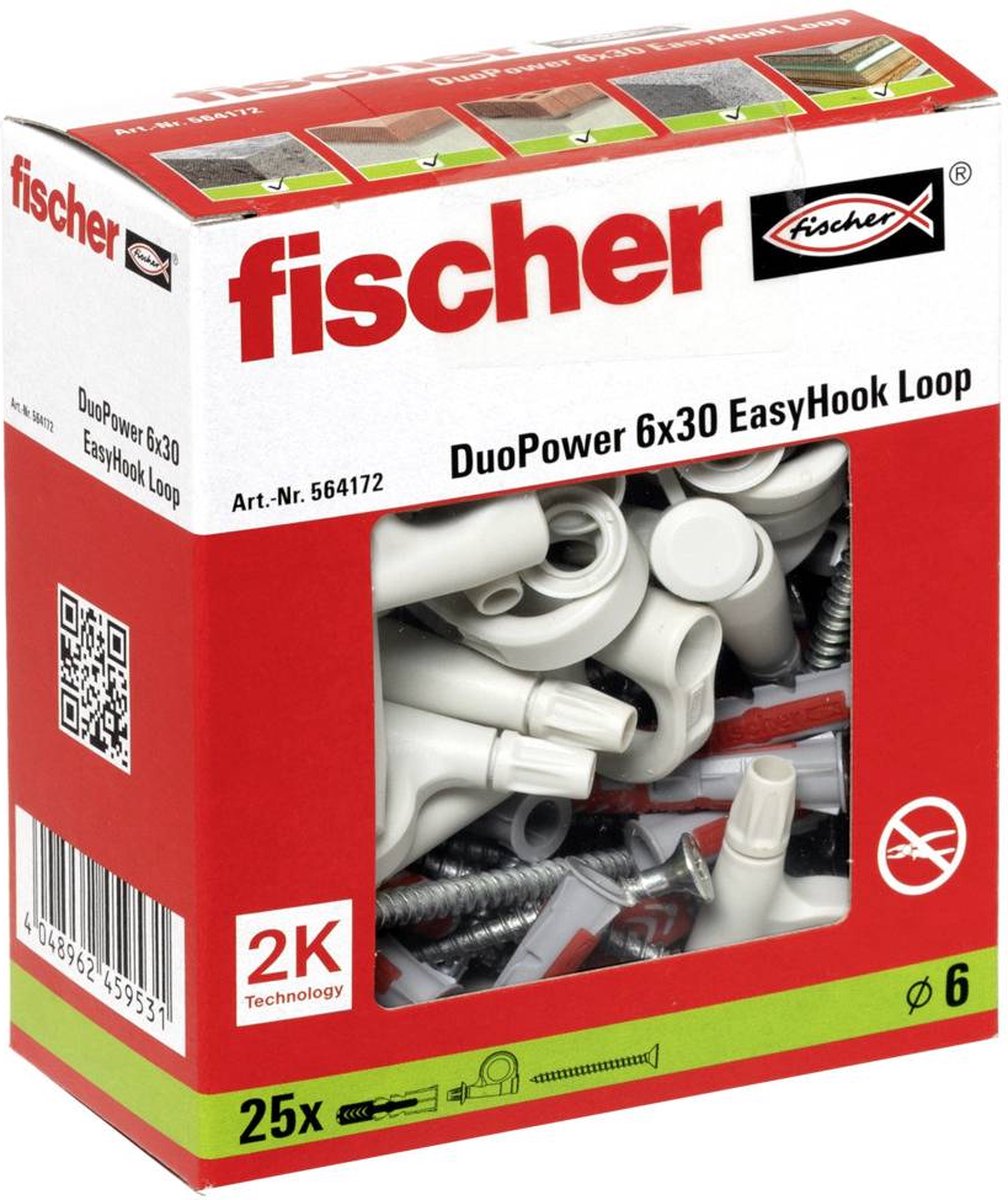 Fischer DuoPower 6x30 EasyHook Loop K (6) Assortiment de chevilles 557926 1  set