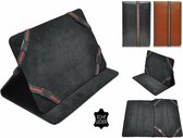 Housse universelle en cuir véritable 7 pouces pour tablette et liseuse, noire, marque i12Cover