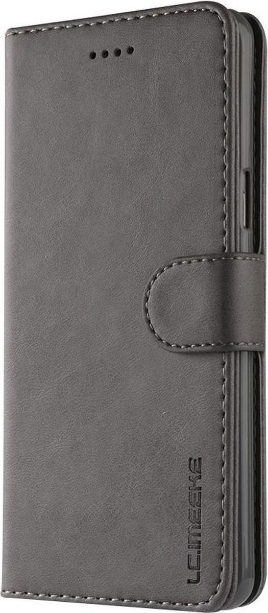 Book Case Portemonnee Bookcase Hoesje Grijs Geschikt voor Samsung Galaxy S9