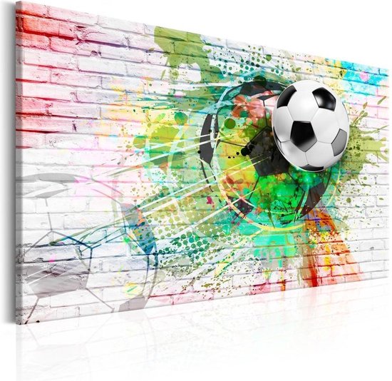 Schilderij - Kleurrijke voetbal | bol.com
