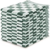 Keukendoeken Set Blok Donker Groen – 50x50 – Set van 10 – Geblokt – Blokdoeken – 100% katoen – Keukendoek – handdoeken