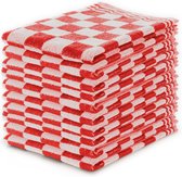 Keukendoeken Set Blok Rood – 50x50 – Set van 10 – Geblokt – Blokdoeken – 100% katoen – Keukendoek – handdoeken