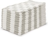 Essuies de vaisselle Block Sable - 65x65 - Set de 10 - Carreaux - Torchons Block - 100% coton - Essuies de vaisselle Horeca