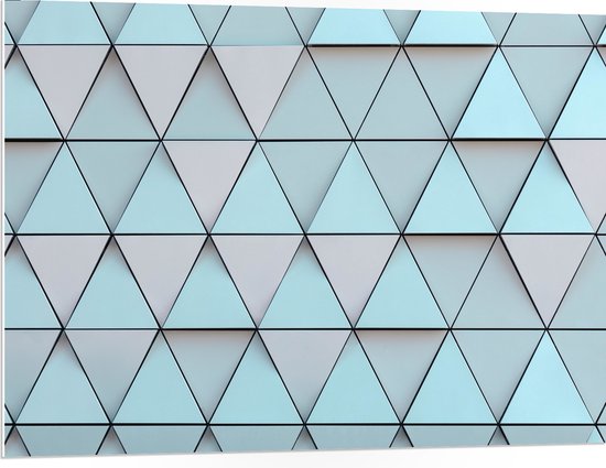 PVC Schuimplaat - Geometrisch Ruit Patroon in Blauwe Kleur - 100x75 cm Foto op PVC Schuimplaat (Met Ophangsysteem)