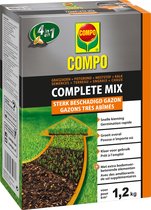 COMPO Complete Mix - herstel van sterk beschadigde gazons - 4 in 1 : graszaden, potgrond, meststof + kalk - snelle kieming - doos 1,2 kg (6 m²)