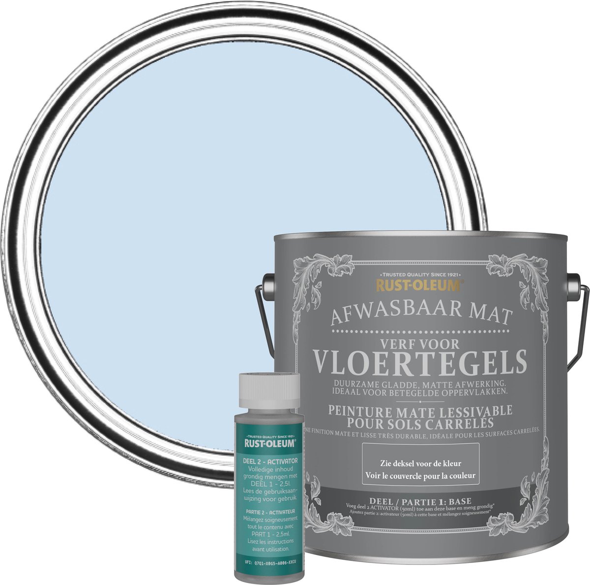 Rust-Oleum Lichtblauw Afwasbare Vloertegelverf - Poederblauw 2,5L