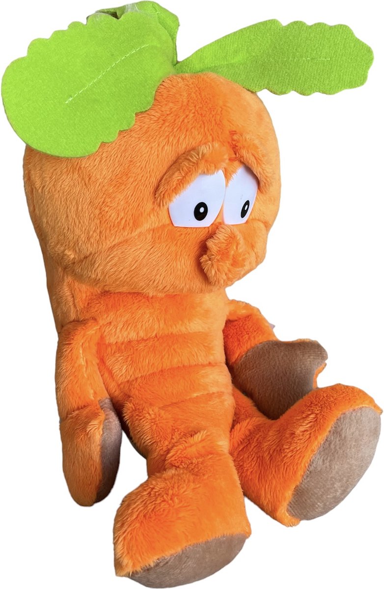 Wortel knuffel pluche speelgoed - zachte knuffel 27cm oranje.