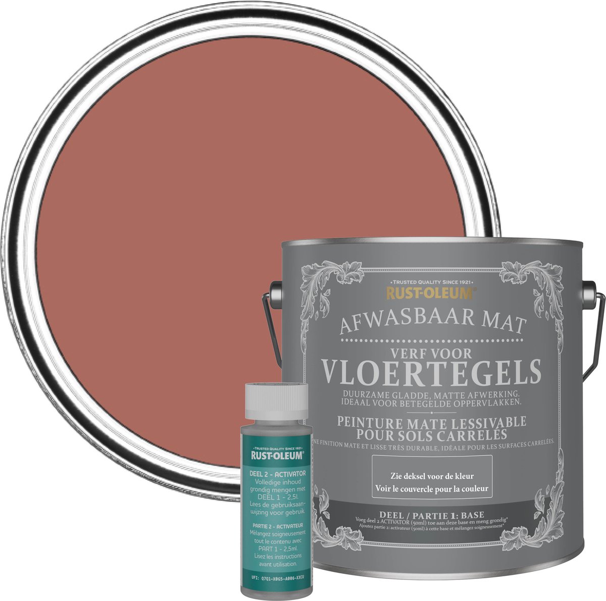 Rust-Oleum Rood Afwasbare Vloertegelverf - Zalm 2,5L
