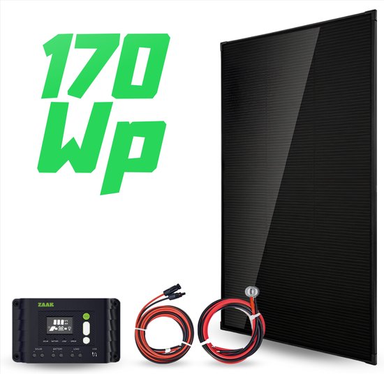ZAAK. Topsolar 170Wp 12 Volt zonnepanelen compleet pakket - Plug and Play - Camper - Boot - Caravan - Schuur - Aan te sluiten op accu