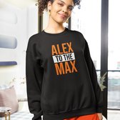 Zwarte Koningsdag Trui Alex To The Max 2 Kleuren - Maat 3XL - Uniseks Pasvorm - Oranje Feestkleding