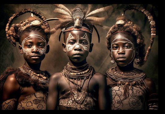 African Tribe Collection II - Fotokunst op Plexiglas - Incl. blind ophangsysteem.