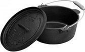 Oztrail CASTING Pre-Seasoned Cast Iron Dutch Oven With Skillet Lid, Outdoor Camping Deep Pot 4.5 Quart for Camping Fireplace Cooking BBQ Baking Campfire, Leg Base