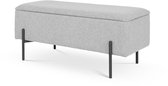 Banc rembourré Artichok Marlou avec espace de rangement gris clair - 95 x 46 cm